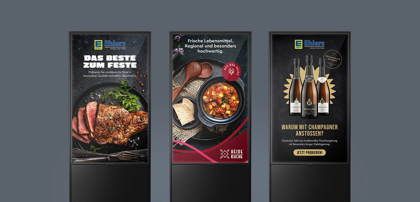 Werbeanzeigen für digitale Displays in Edeka Märkten im Heidekreis