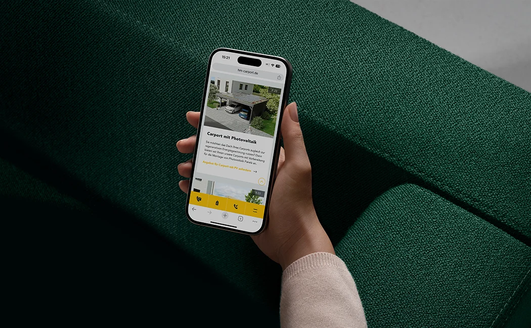 HM Carport Website für Smartphones optimiert