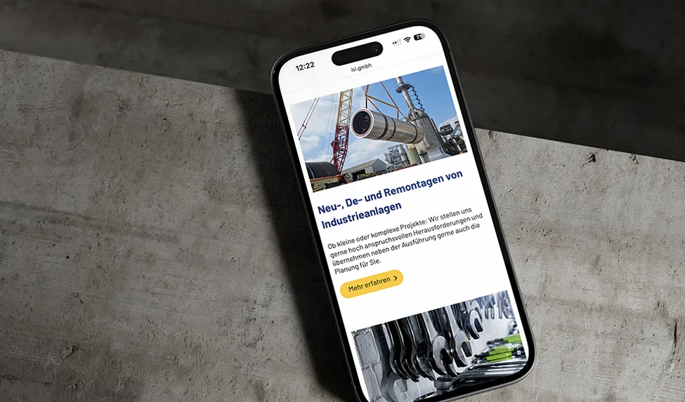 Website mit Optimierung für Smartphones und andere mobile Geräte