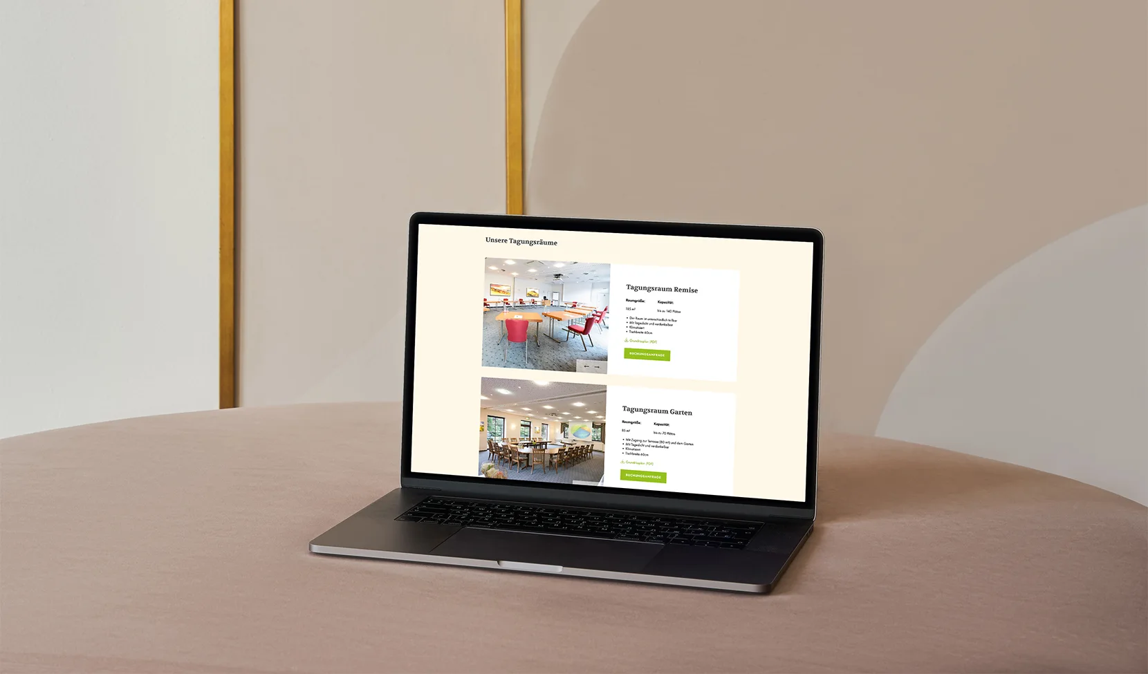 Tagungsräume auf Website